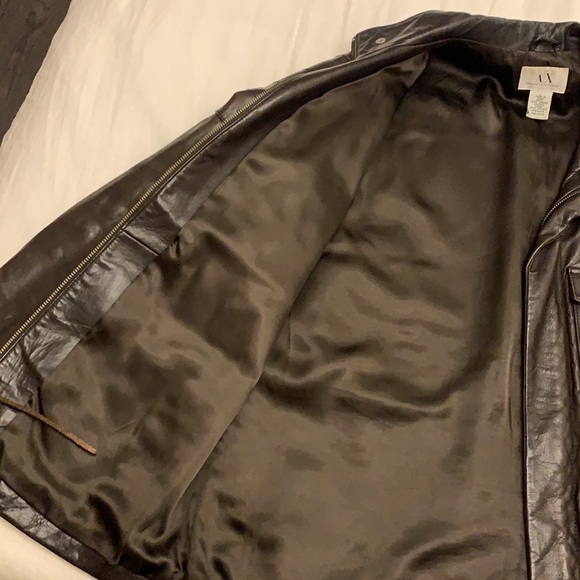 Men’s Armani exchange brown leather jacket - Picture 5 of 7